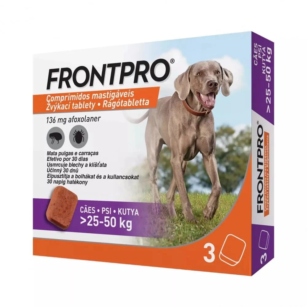 Frontpro Rágótabletta kutyáknak 25-50kg 3x136mg