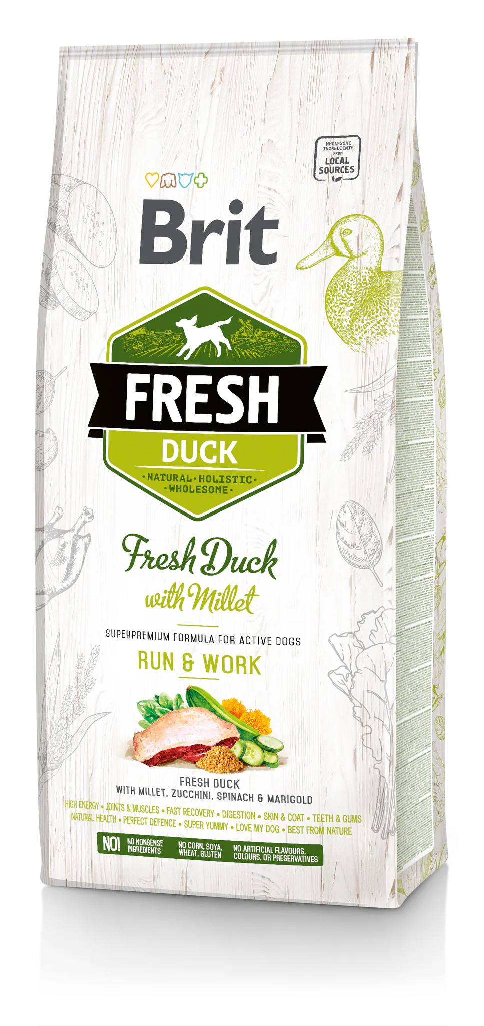Brit Fresh Duck with Millet Active Run & Work 2,5 kg