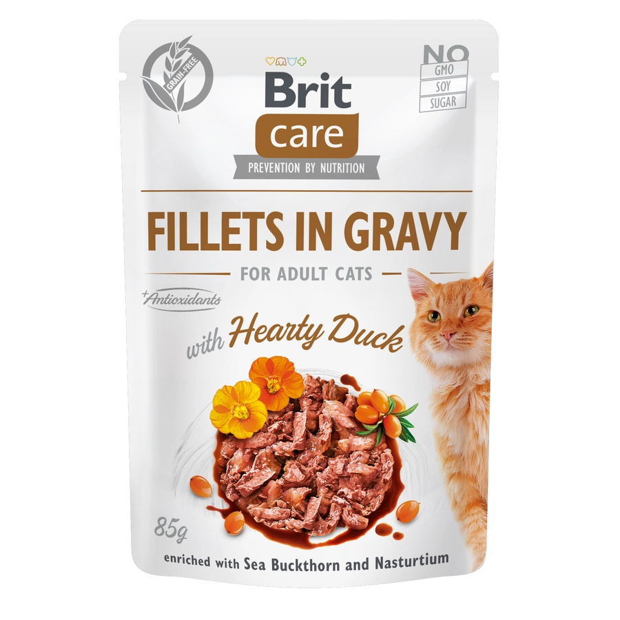 Brit Care Cat Fillets in Gravy with Hearty Duck 85 g