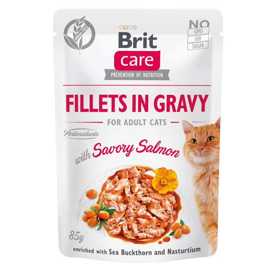 Brit Care Cat Fillets in Gravy with Savory Salmon 85 g