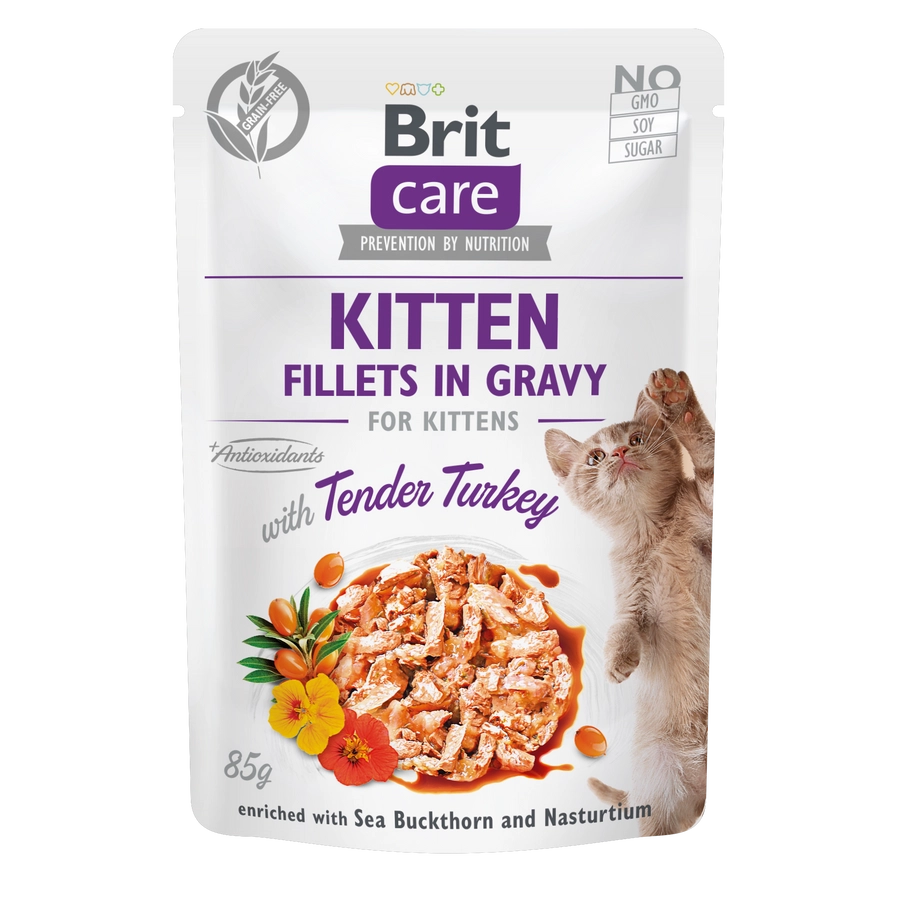 Brit Care Cat Kitten. Fillets in Gravy with Tender Turkey 85 g