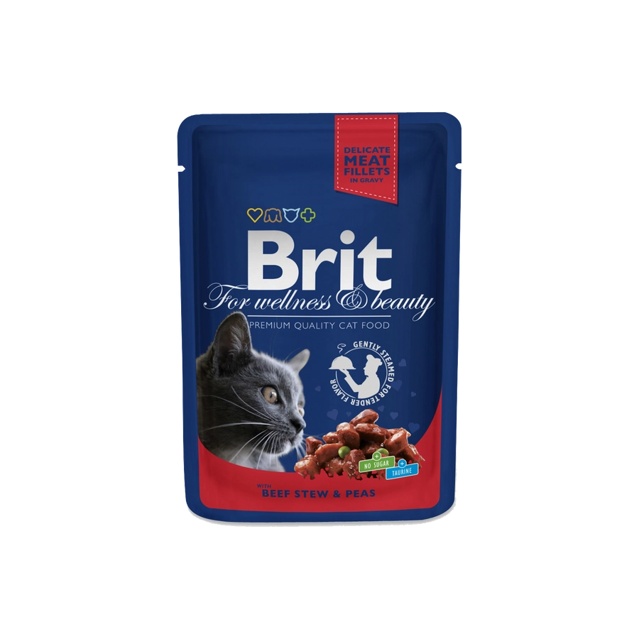 Brit Premium Cat Pouches Beef Stew With Peas 100 G