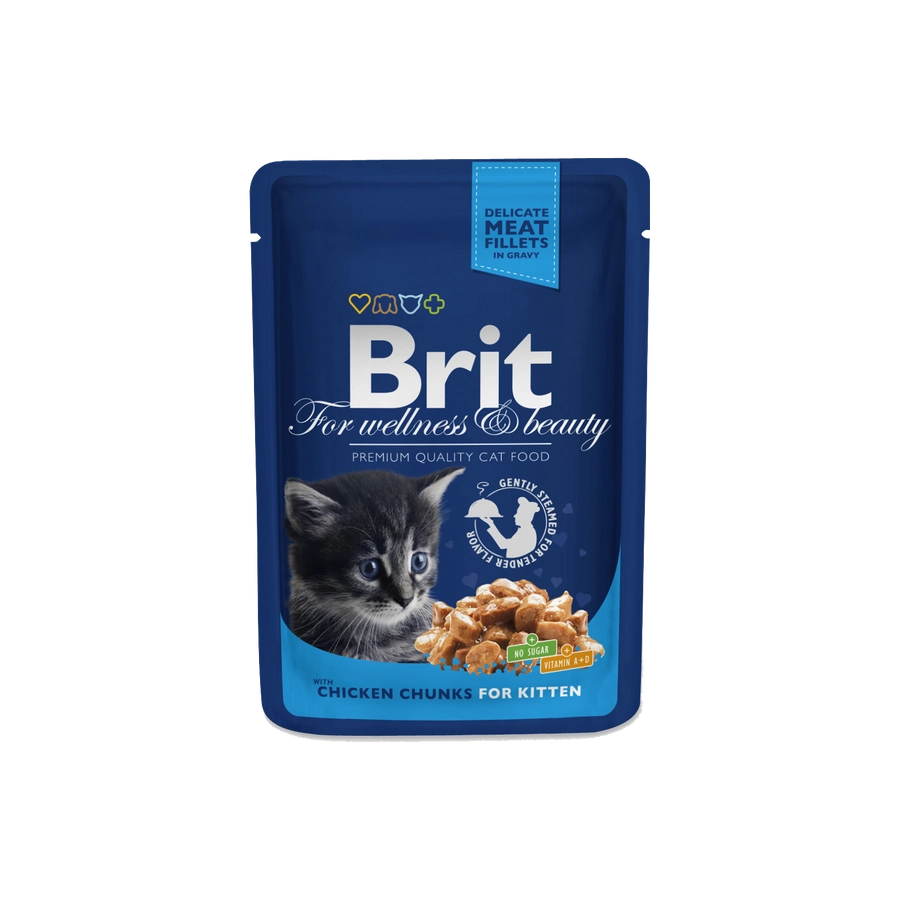 Brit Premium Cat Pouches Chicken Chunks For Kitten 100 G