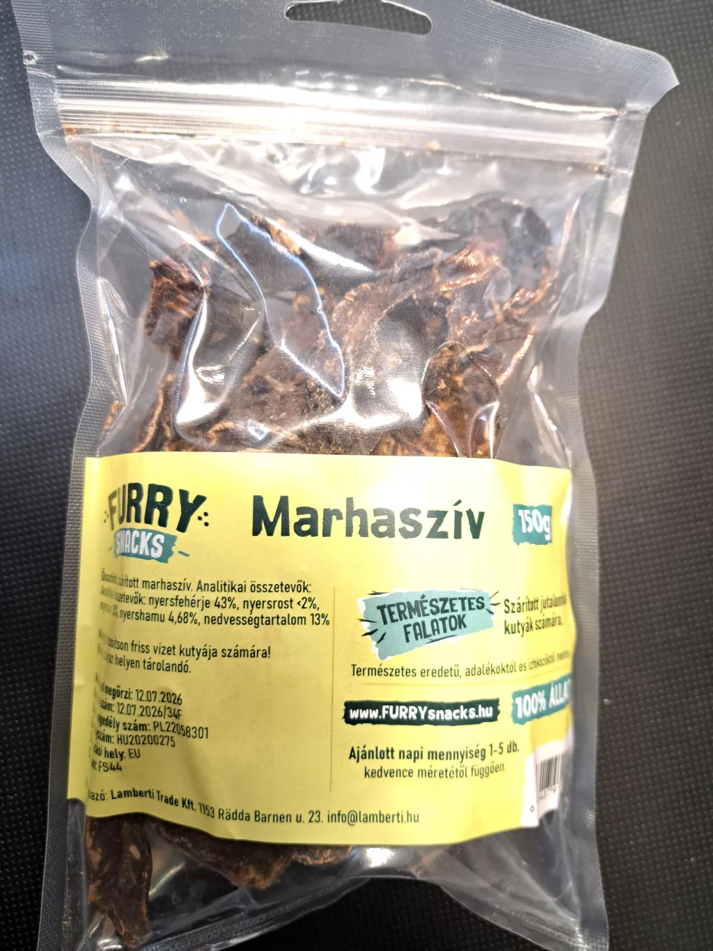 Szárított Marhaszív 150g