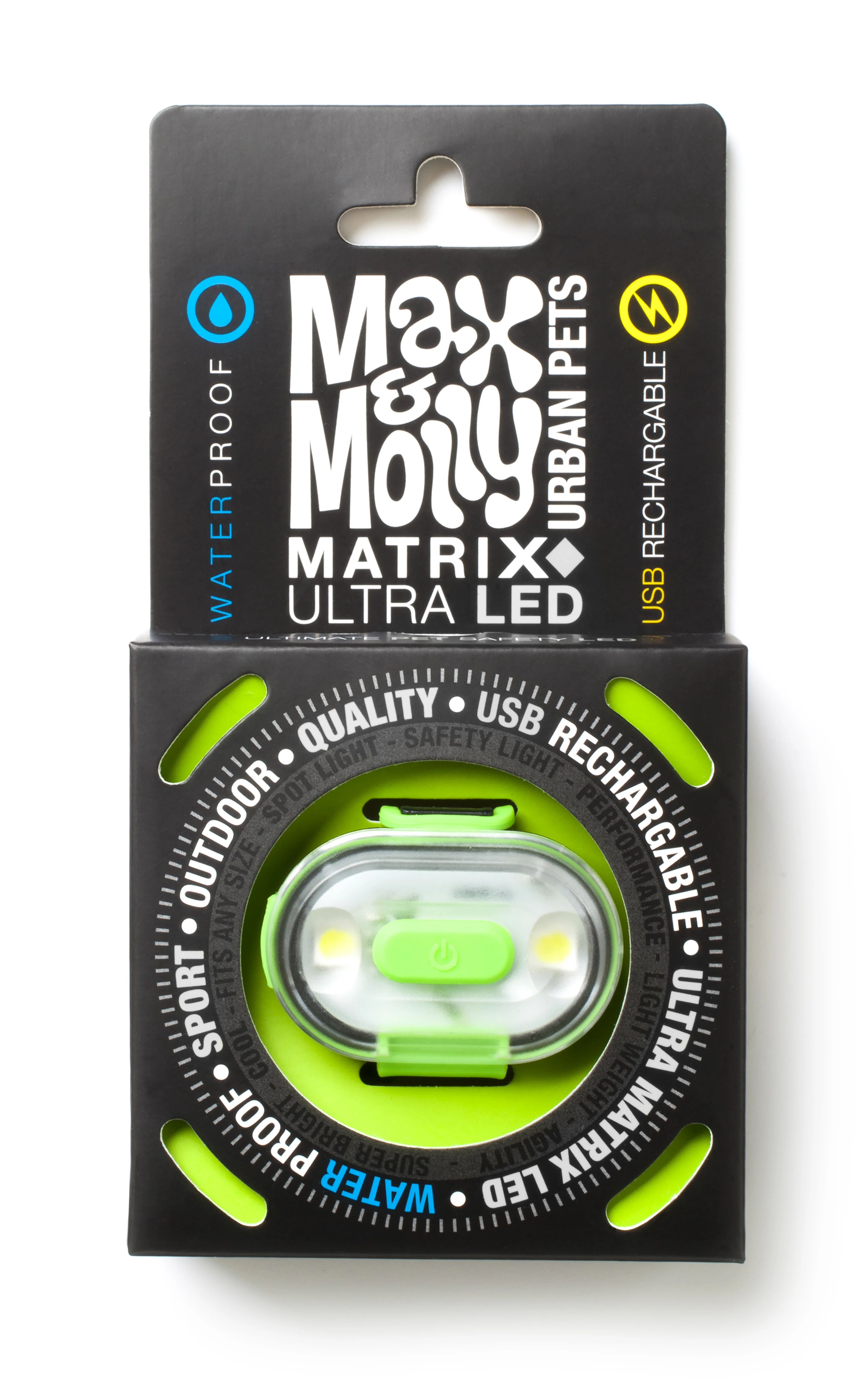 Max & Molly Matrix Ultra LED-lámpa nyakörvre rögzíthető - zöld