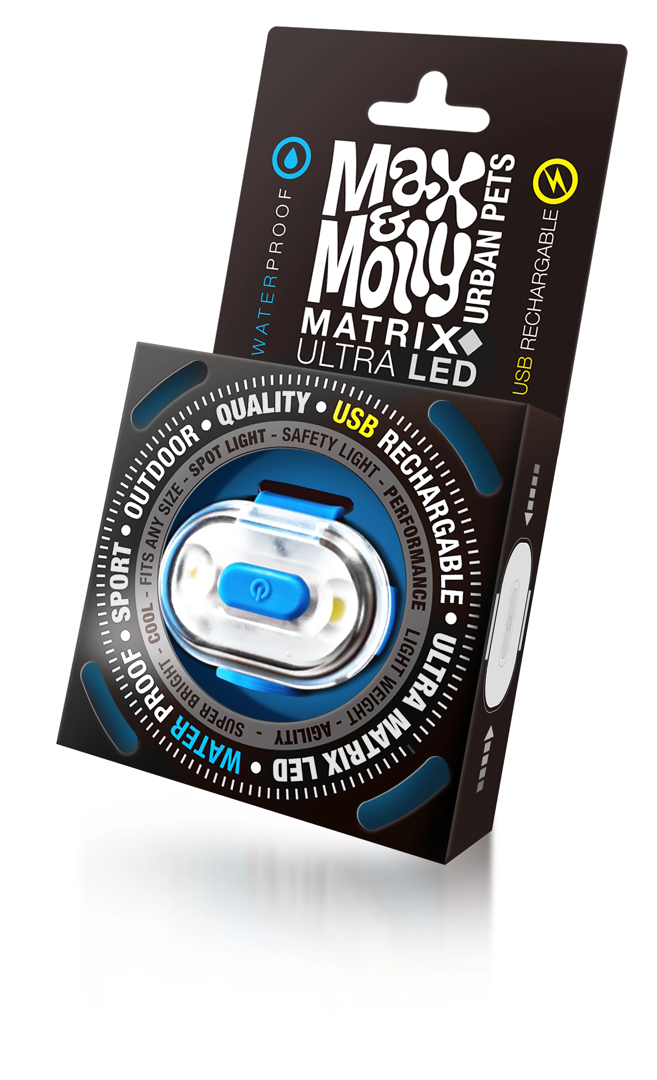 Max & Molly Matrix Ultra LED-lámpa nyakörvre rögzíthető - kék