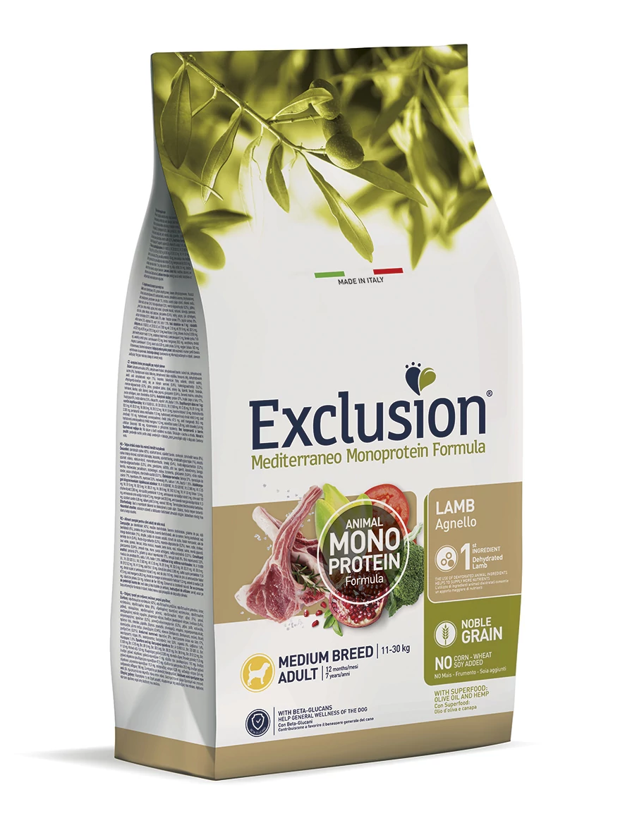 Exclusion Mediterraneo Monoprotein Formula Adult Lamb Medium Breed 3kg