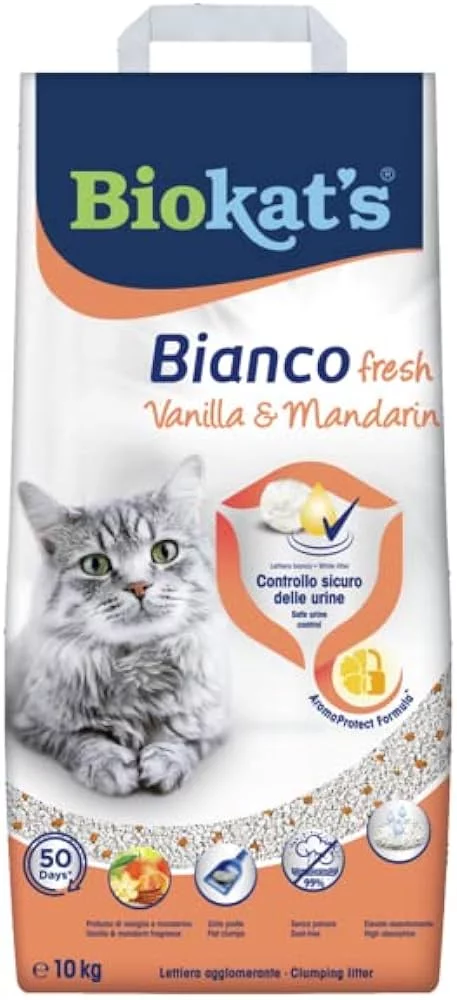 Gimpet Biokats Bianco Fresh Mandarin és Vanília - csomósodó macskaalom (5kg)