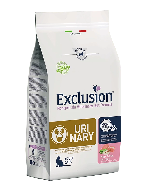 Exclusion Urinary Cat Pork&Pea&Rice 300g macskatáp struvitköves macskáknak