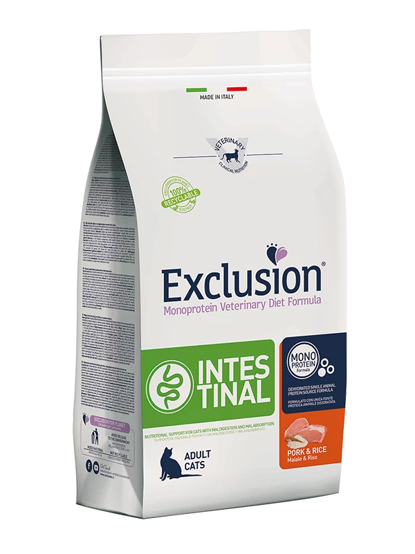 Exclusion Cat Intestinal sertés és rizs gyomorkímélő száraztáp macskáknak 0.3kg