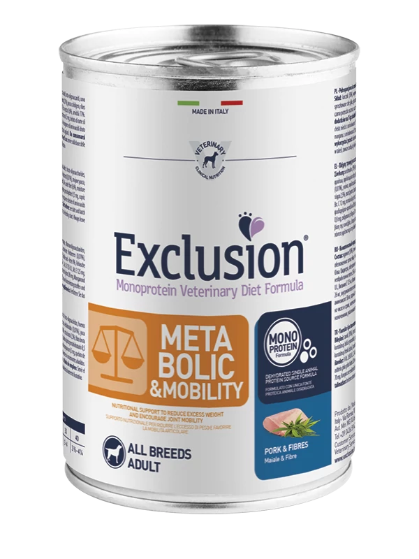 Exclusion Canine Metabolic + Mobility Pork & Fibres 400g