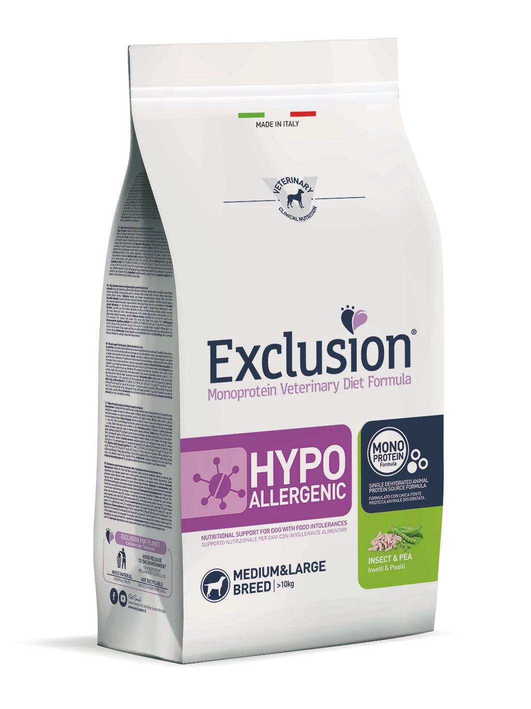 Exclusion Canine Hypoallergenic Insect & Pea Medium & Large Breed 12kg