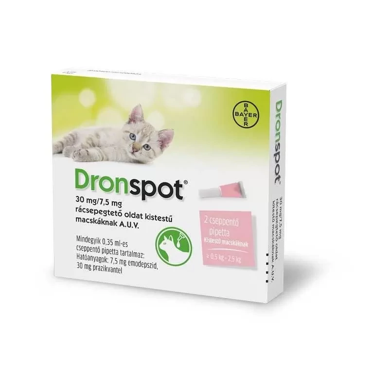 Dronspot rácsepegtető féreghajtó macskáknak - 2,5kg-ig 2x0,35ml