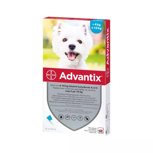 Advantix 4-10kg közötti kutyáknak 4x1ml