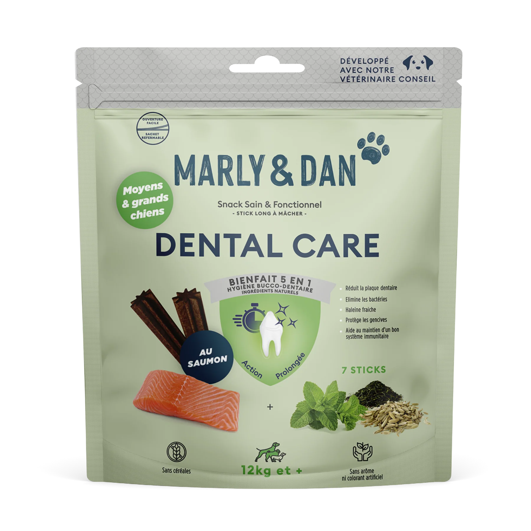 Marly & Dan Dental M - L for Dog 7 Dental Sticks 140g